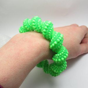 UV reactive Cellini spiral handwoven bangle bracelet